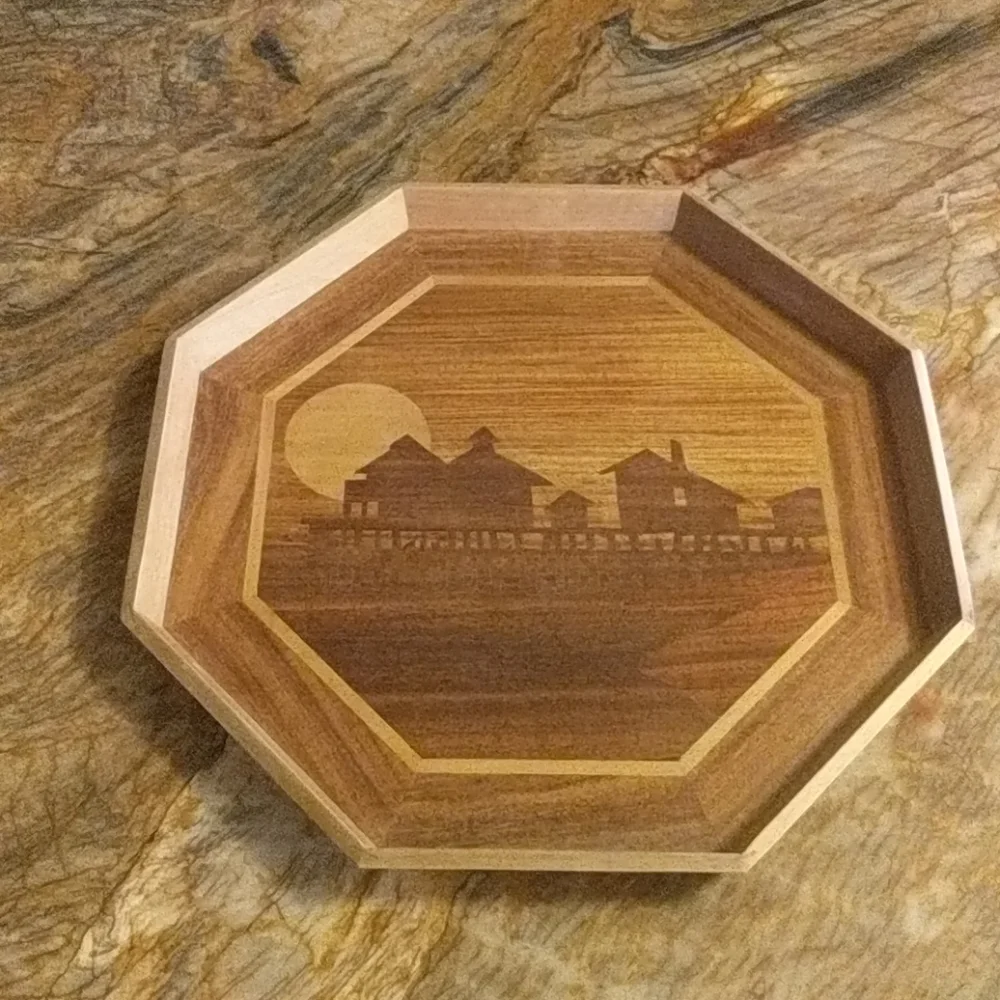 Wood serving tray